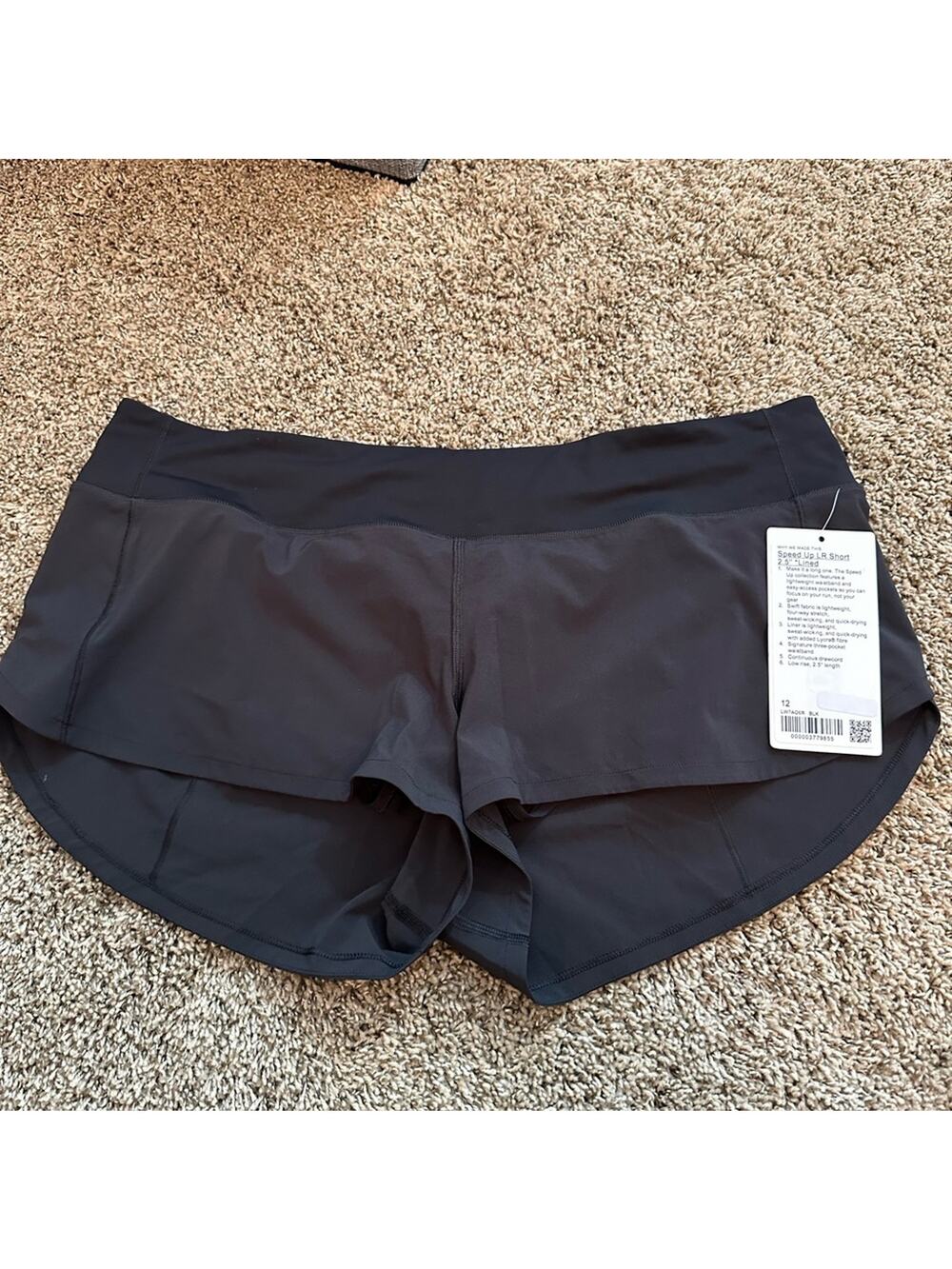 Lululemon athletica power up 2.5” lined shorts, black, new with tags, size 12